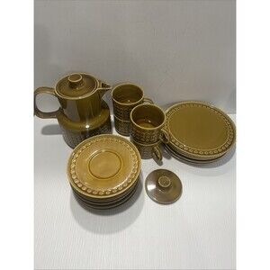 MCM︱Vintage︱Ceramic Coffee Set︱1960'S︱Cups︱Plates︱Melitta︱15 pcs